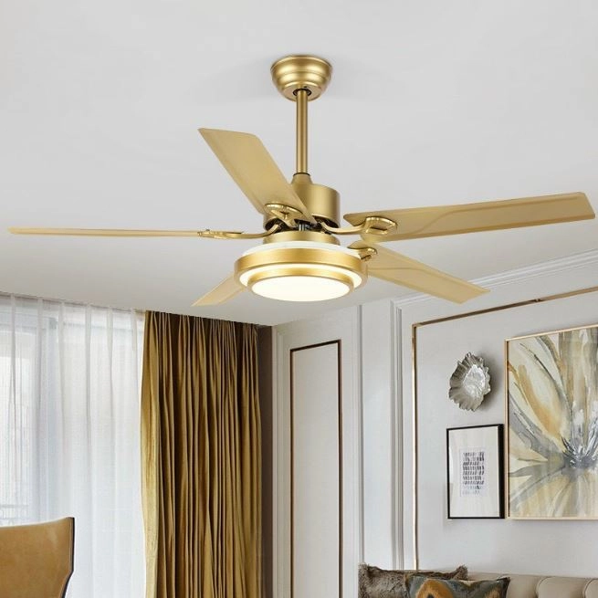 Quạt trần đèn cao cấp màu vàng DC-8008