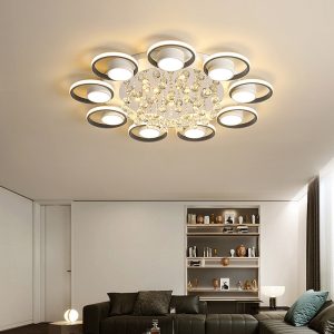 Đèn ốp trần hiện đại Mica cánh 2 tầng MC9056B